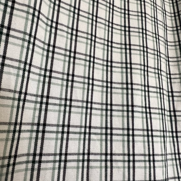 Banana Republic Slim-fit Dress Shirt, White & Green Checkered - Picture 3 of 3